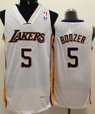 Los Angeles Lakers #5 Carlos Boozer White Swingman Jersey