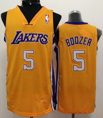 Los Angeles Lakers #5 Carlos Boozer Yellow Swingman Jersey