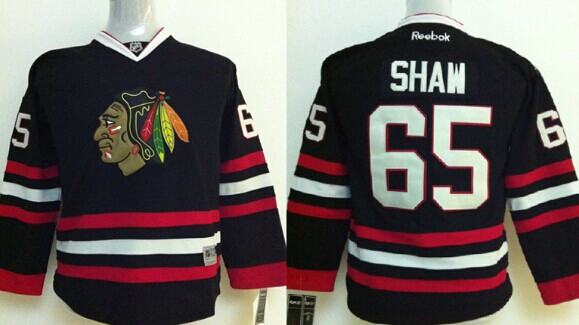 Chicago Blackhawks #65 Andrew Shaw Black Kids Jersey
