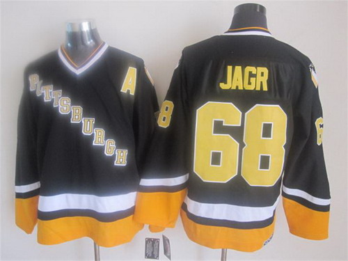 Pittsburgh Penguins #68 Jaromir Jagr 1993 Black Throwback CCM Jersey