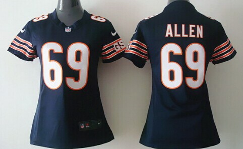 Nike Chicago Bears #69 Jared Allen Blue Game Womens Jersey