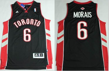 Toronto Raptors #6 Carlos Morais Revolution 30 Swingman Black Jersey