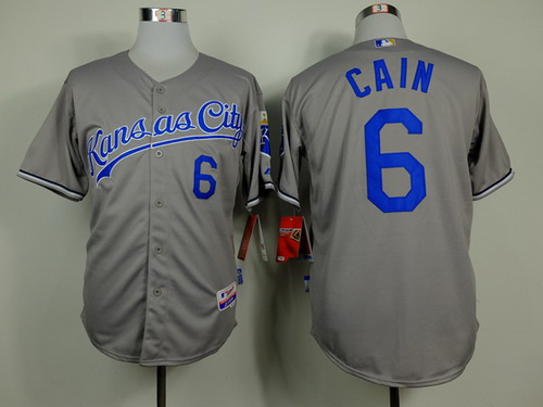 Kansas City Royals #6 Lorenzo Cain Gray Jersey