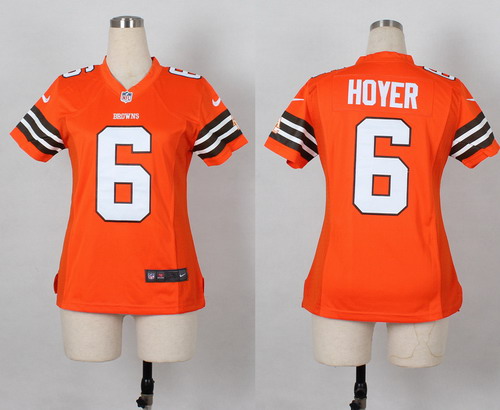 Nike Cleveland Browns #6 Brian Hoyer Orange Game Womens Jersey