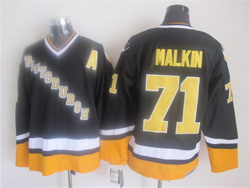 Pittsburgh Penguins #71 Evgeni Malkin 1993 Black Throwback CCM Jersey