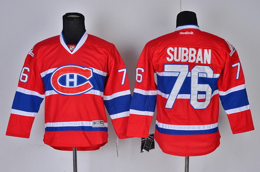 Montreal Canadiens #76 P.K. Subban Red Kids Jersey