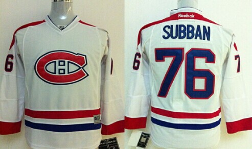 Montreal Canadiens #76 P.K. Subban White Kids Jersey