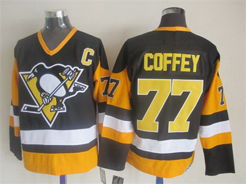 Pittsburgh Penguins #77 Paul Coffey Black Throwback CCM Jersey