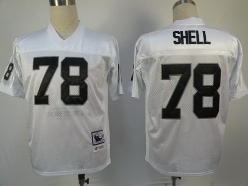 Oakland Raiders #78 Art Shell White Throwback Jersey
