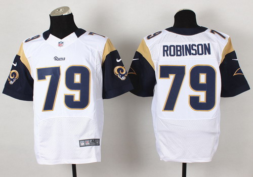 Nike St. Louis Rams #79 Greg Robinson White Elite Jersey
