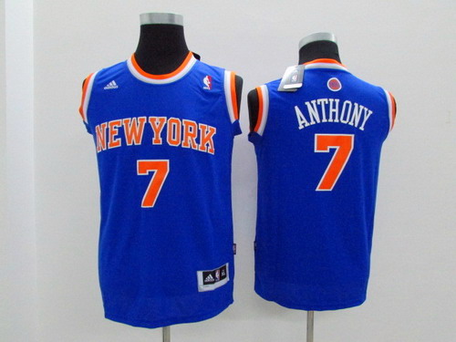 New York Knicks #7 Carmelo Anthony Blue Kids Jersey