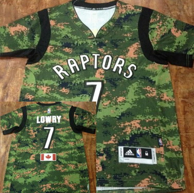 Toronto Raptors #7 Kyle Lowry Revolution 30 Swingman 2014 New Camo Short-Sleeved Jersey