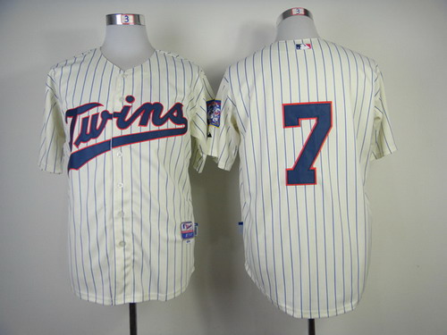 Minnesota Twins #7 Joe Mauer Cream Jersey
