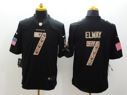 Nike Denver Broncos #7 John Elway Salute to Service Black Limited Jersey