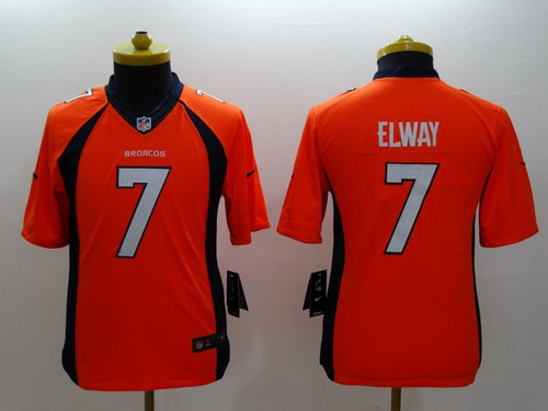 Nike Denver Broncos #7 John Elway 2013 Orange Limited Kids Jersey