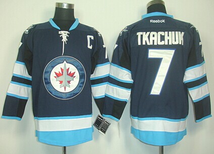 Winnipeg Jets #7 Keith Tkachuk Navy Blue Jersey