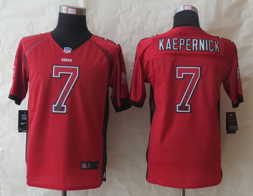 Nike San Francisco 49ers #7 Colin Kaepernick Drift Fashion Red Kids Jersey