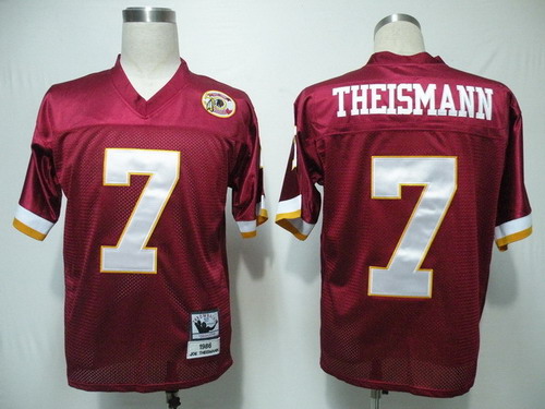 Washington Redskins #7 Joe Theismann Red Throwback Jersey
