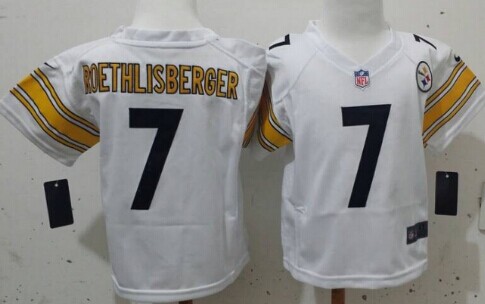 Nike Pittsburgh Steelers #7 Ben Roethlisberger White Toddlers Jersey