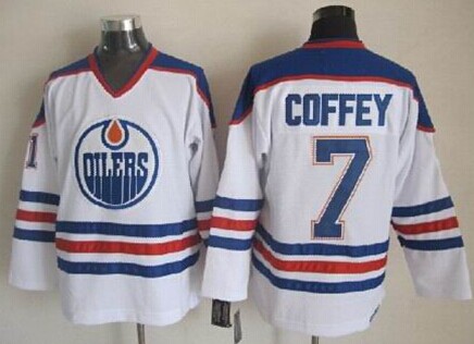 Edmonton Oilers #7 Paul Coffey White Throwback CCM Jersey