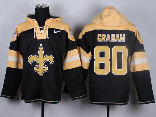 Nike New Orleans Saints #80 Jimmy Graham 2014 Black Hoodie