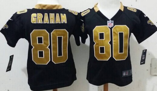 Nike New Orleans Saints #80 Jimmy Graham Black Toddlers Jersey