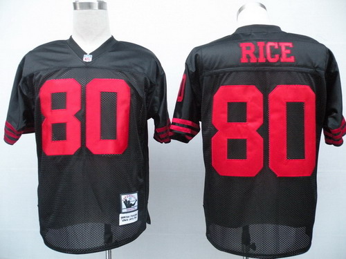San Francisco 49ers #80 Jerry Rice Black Throwback Jersey
