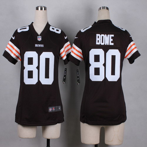 Nike Cleveland Browns #80 Dwayne Bowe Brown Game Womens Jersey