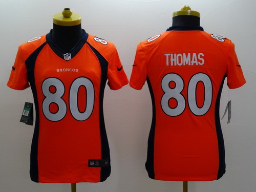 Nike Denver Broncos #80 Julius Thomas 2013 Orange Limited Womens Jersey 