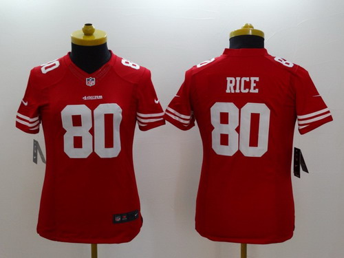 Nike San Francisco 49ers #80 Jerry Rice Red Limited Womens Jersey 