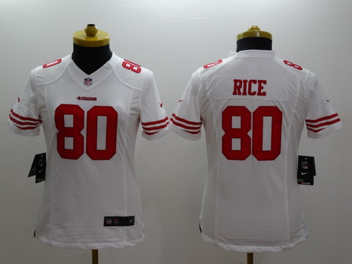 Nike San Francisco 49ers #80 Jerry Rice White Limited Womens Jersey 