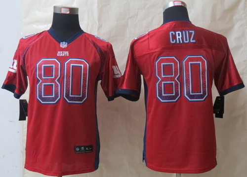 Nike New York Giants #80 Victor Cruz Drift Fashion Red Kids Jersey