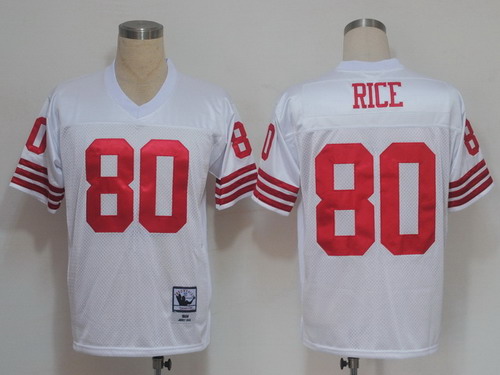 San Francisco 49ers #80 Jerry Rice White Throwback Jersey