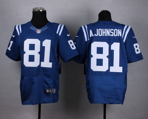 Nike Indianapolis Colts #81 Andre Johnson Blue Elite Jersey