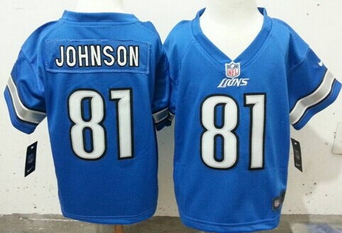 Nike Detroit Lions #81 Calvin Johnson Light Blue Toddlers Jersey