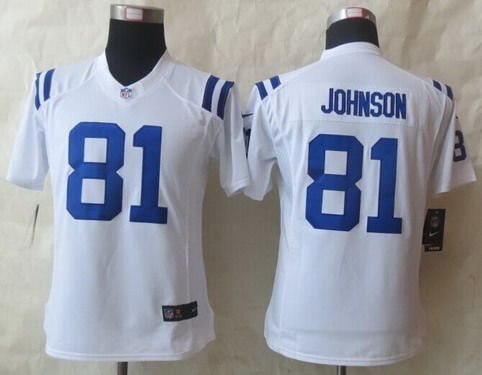 Nike Indianapolis Colts #81 Andre Johnson White Limited Womens Jersey