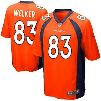Nike Denver Broncos #83 Wes Welker 2013 Orange Game Jersey