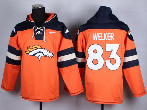 Nike Denver Broncos #83 Wes Welker 2014 Orange Hoodie