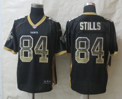 Nike New Orleans Saints #84 Kenny Stills Drift Fashion Black Elite Jersey