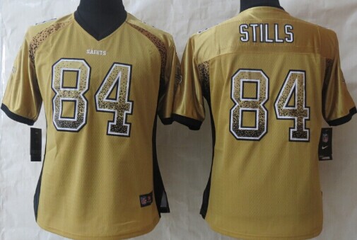 Nike New Orleans Saints #84 Kenny Stills Drift Fashion Gold Womens Jersey