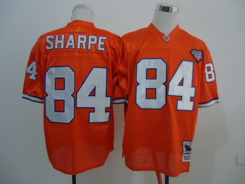 Denver Broncos #84 Shannon Sharpe Orange 75TH Throwback Jersey