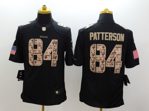 Nike Minnesota Vikings #84 Cordarrelle Patterson Salute to Service Black Limited Jersey