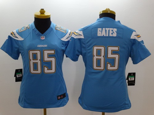 Nike San Diego Chargers #85 Antonio Gates 2013 Light Blue Limited Womens Jersey