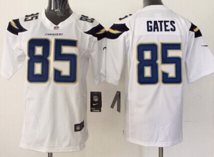 Nike San Diego Chargers #85 Antonio Gates 2013 White Game Kids Jersey