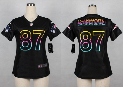 Nike New England Patriots #87 Rob Gronkowski Pro Line Black Fashion Womens Jersey