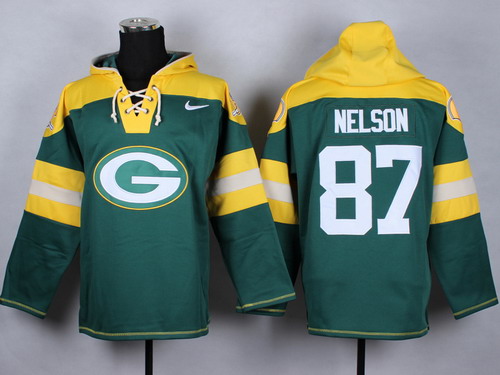 Nike Green Bay Packers #87 Jordy Nelson 2014 Green Hoodie