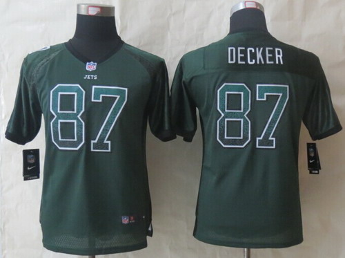Nike New York Jets #87 Eric Decker Drift Fashion Green Kids Jersey