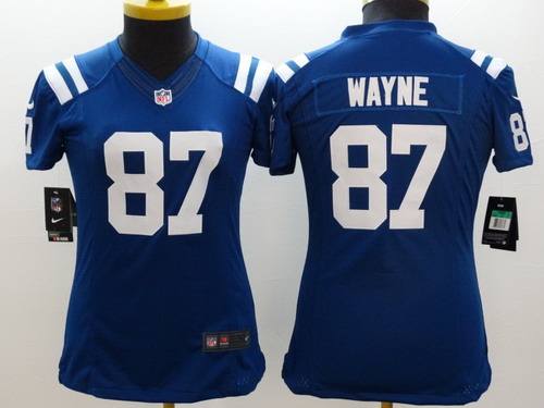 Nike Indianapolis Colts #87 Reggie Wayne Blue Limited Womens Jersey
