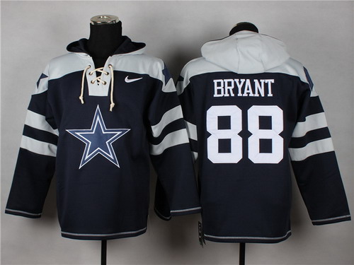 Nike Dallas Cowboys #88 Dez Bryant 2014 Blue Hoodie