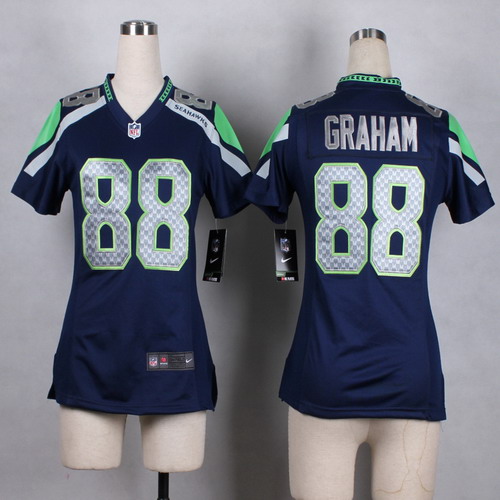 Nike Seattle Seahawks #88 Jimmy Graham Navy Blue Game Womens Jersey